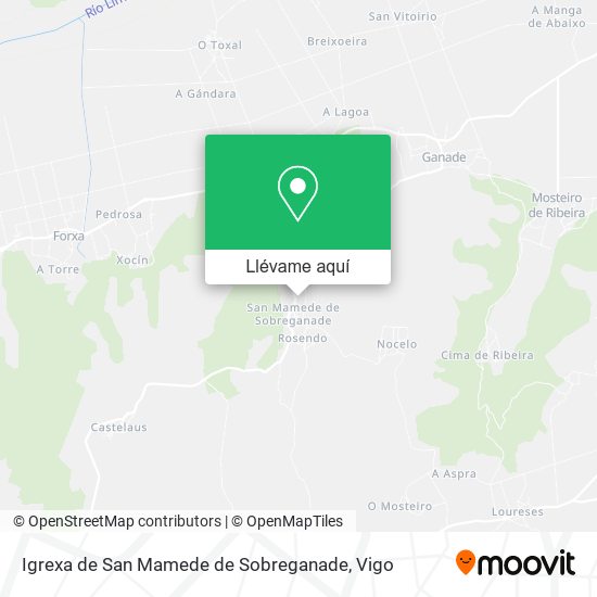 Mapa Igrexa de San Mamede de Sobreganade