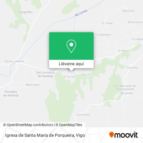 Mapa Igrexa de Santa María de Porqueira