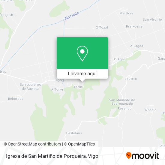 Mapa Igrexa de San Martiño de Porqueira