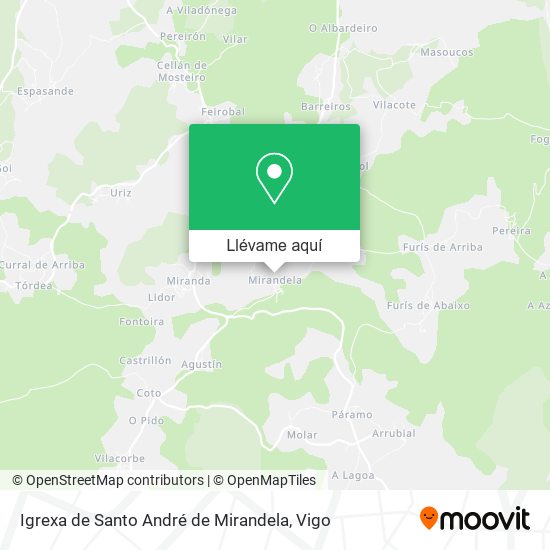 Mapa Igrexa de Santo André de Mirandela