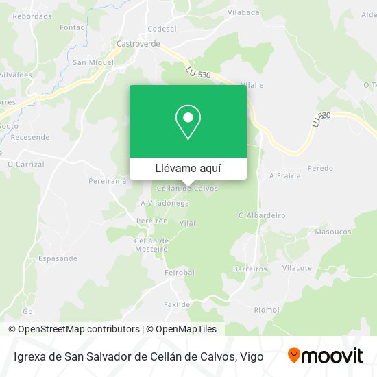 Mapa Igrexa de San Salvador de Cellán de Calvos