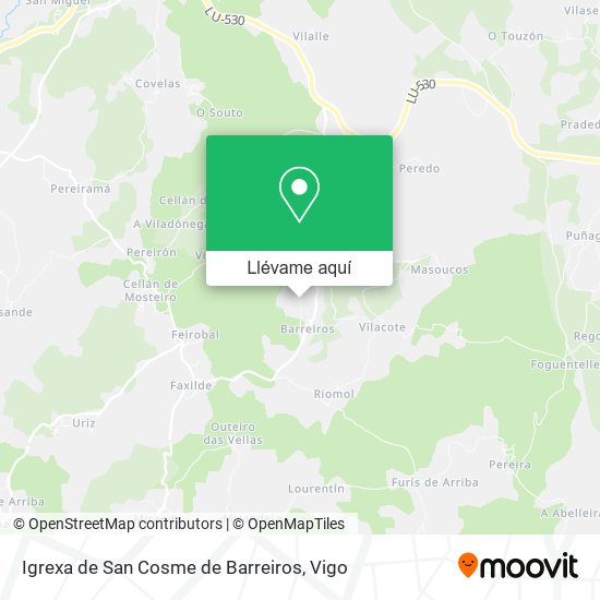 Mapa Igrexa de San Cosme de Barreiros