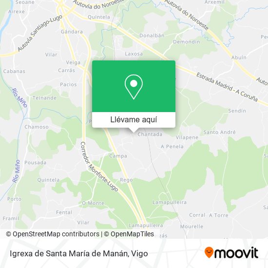 Mapa Igrexa de Santa María de Manán