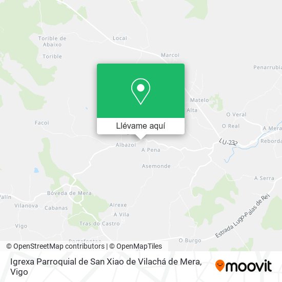 Mapa Igrexa Parroquial de San Xiao de Vilachá de Mera