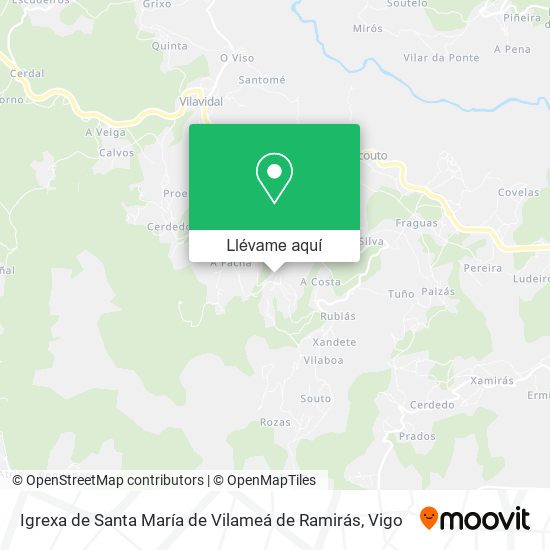 Mapa Igrexa de Santa María de Vilameá de Ramirás