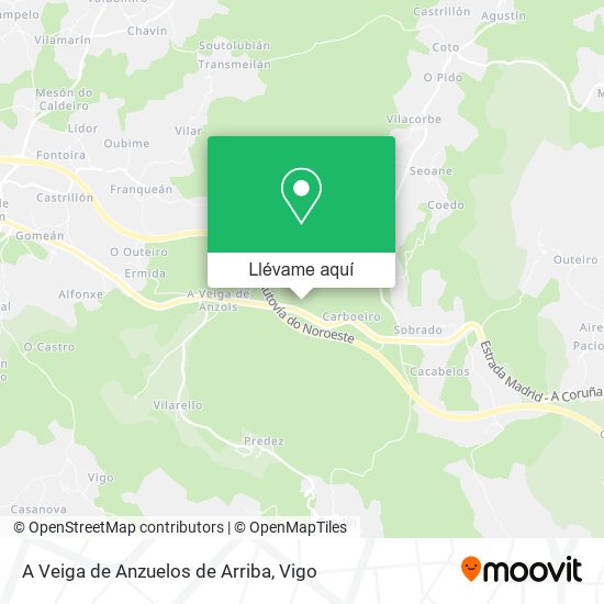 Mapa A Veiga de Anzuelos de Arriba