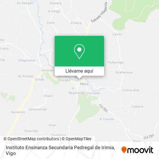 Mapa Instituto Ensinanza Secundaria Pedregal de Irimia