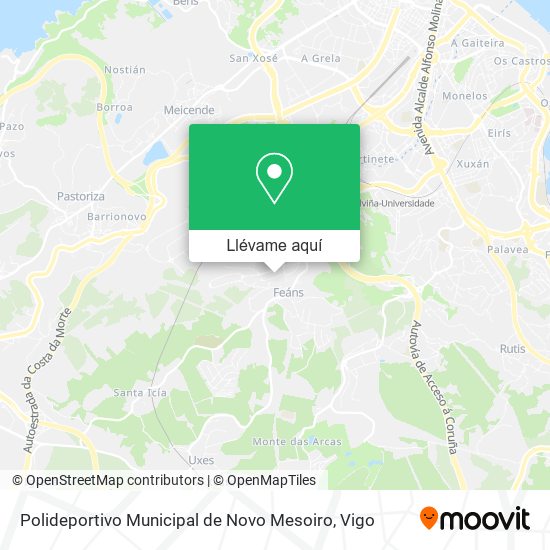 Mapa Polideportivo Municipal de Novo Mesoiro