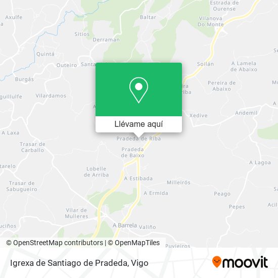 Mapa Igrexa de Santiago de Pradeda