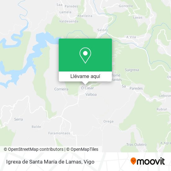 Mapa Igrexa de Santa María de Lamas