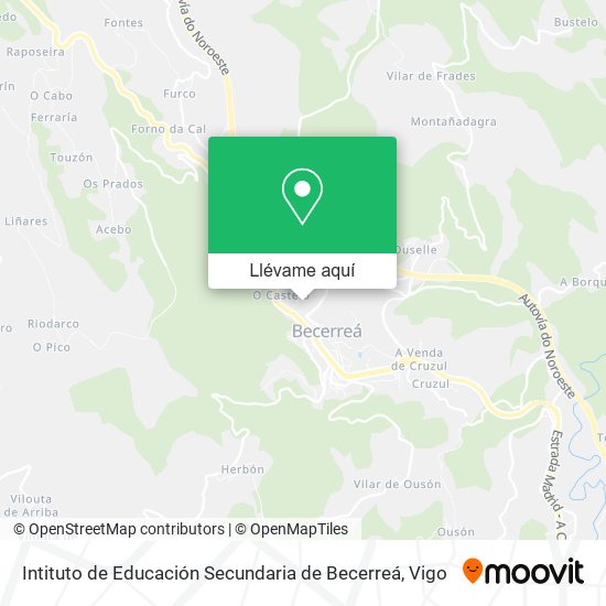 Mapa Intituto de Educación Secundaria de Becerreá