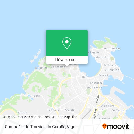 Mapa Compañía de Tranvías da Coruña