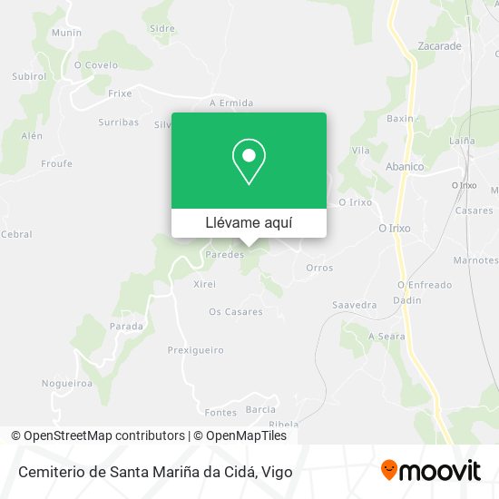 Mapa Cemiterio de Santa Mariña da Cidá