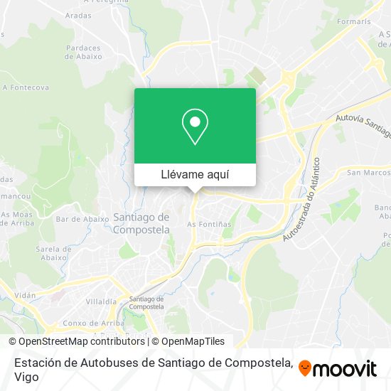 Mapa Estación de Autobuses de Santiago de Compostela