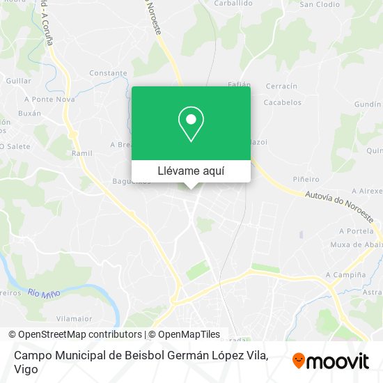 Mapa Campo Municipal de Beisbol Germán López Vila