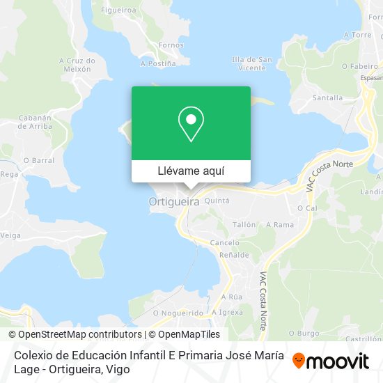 Mapa Colexio de Educación Infantil E Primaria José María Lage - Ortigueira