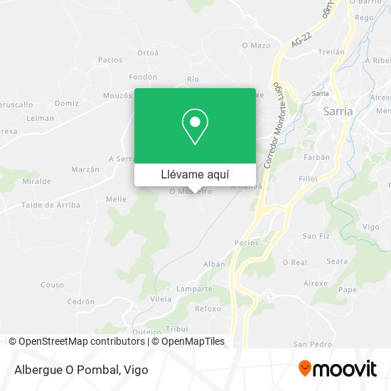 Mapa Albergue O Pombal