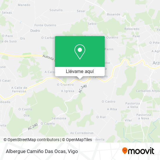 Mapa Albergue Camiño Das Ocas