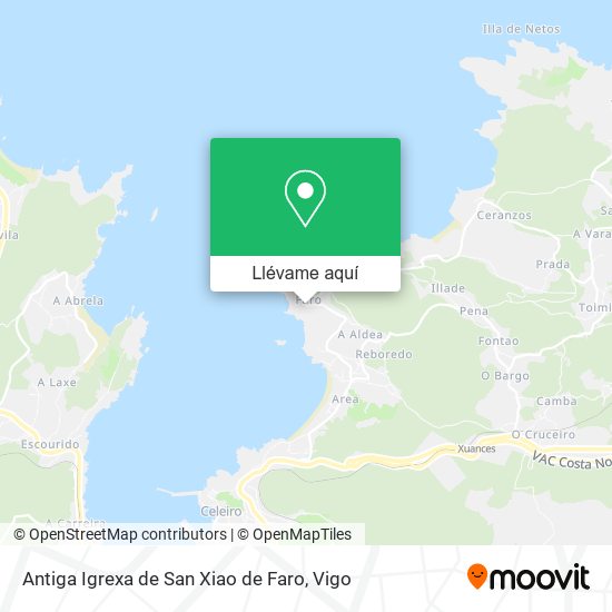 Mapa Antiga Igrexa de San Xiao de Faro