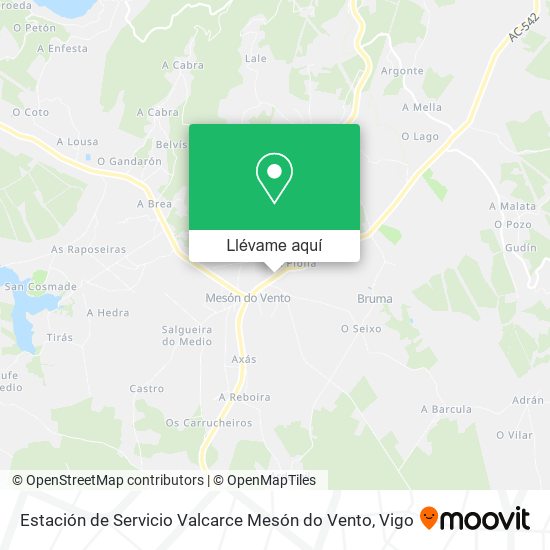 Mapa Estación de Servicio Valcarce Mesón do Vento