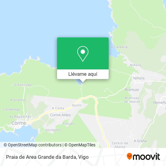 Mapa Praia de Area Grande da Barda