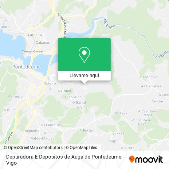 Mapa Depuradora E Depositos de Auga de Pontedeume