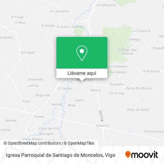 Mapa Igrexa Parroquial de Santiago de Moncelos