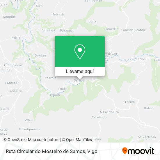 Mapa Ruta Circular do Mosteiro de Samos