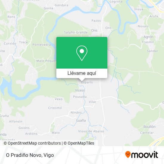 Mapa O Pradiño Novo