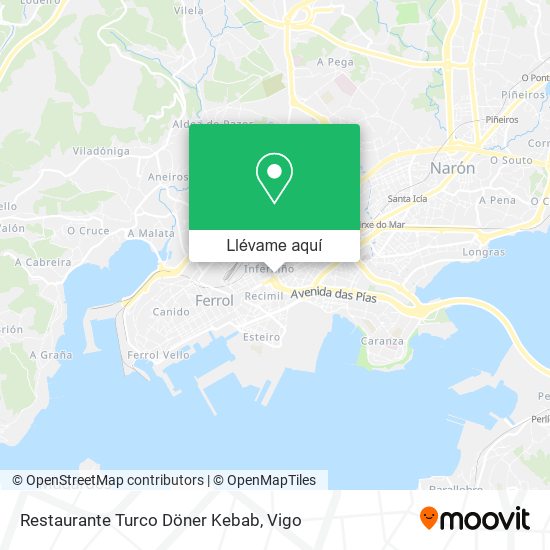 Mapa Restaurante Turco Döner Kebab