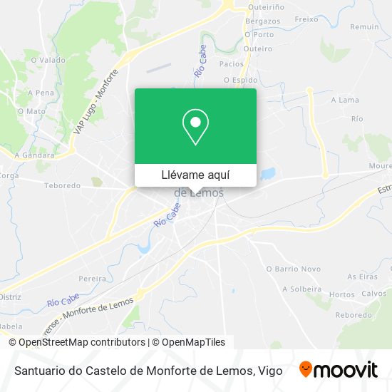 Mapa Santuario do Castelo de Monforte de Lemos