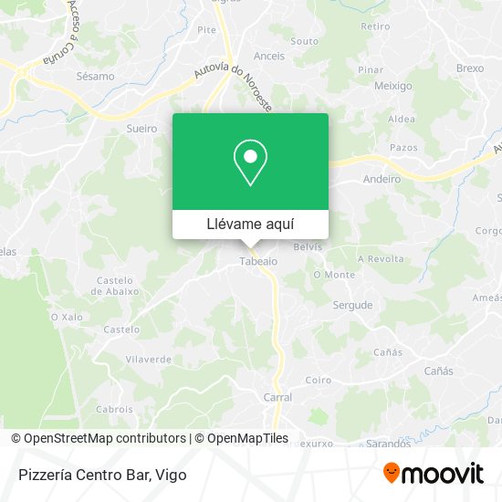Mapa Pizzería Centro Bar