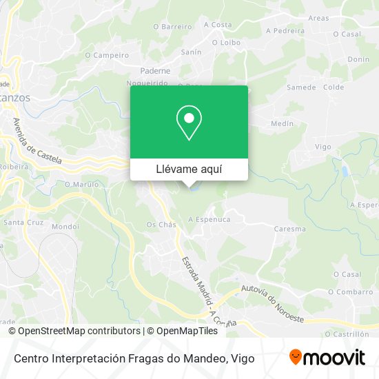 Mapa Centro Interpretación Fragas do Mandeo