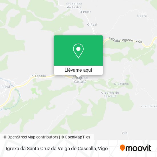 Mapa Igrexa da Santa Cruz da Veiga de Cascallá