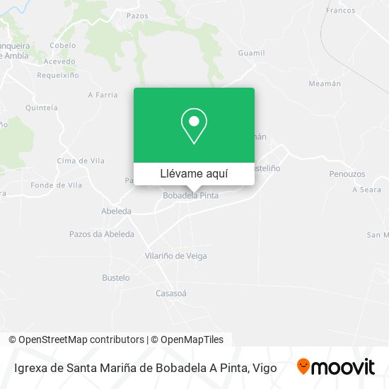 Mapa Igrexa de Santa Mariña de Bobadela A Pinta