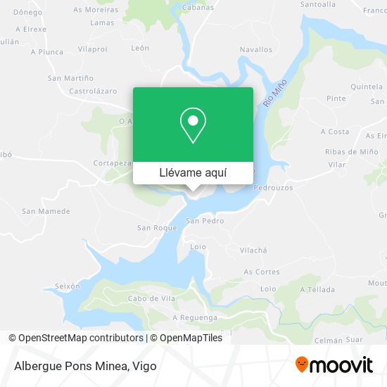 Mapa Albergue Pons Minea