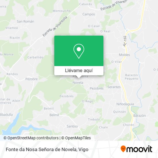 Mapa Fonte da Nosa Señora de Novela