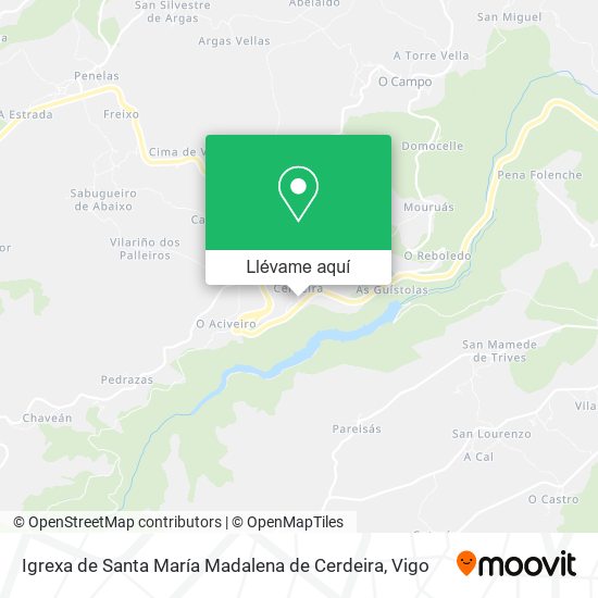 Mapa Igrexa de Santa María Madalena de Cerdeira