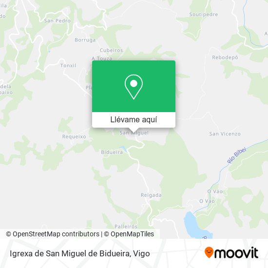 Mapa Igrexa de San Miguel de Bidueira