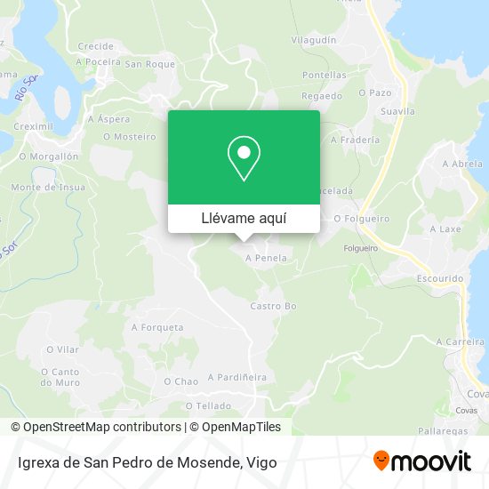 Mapa Igrexa de San Pedro de Mosende