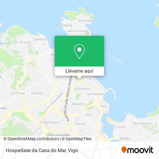 Mapa Hospedaxe da Casa do Mar