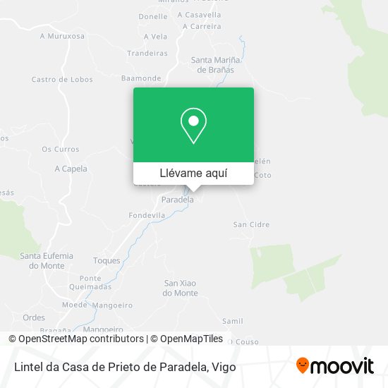 Mapa Lintel da Casa de Prieto de Paradela