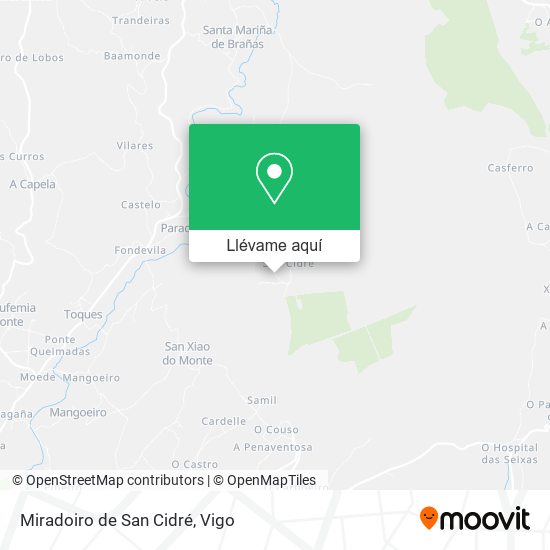 Mapa Miradoiro de San Cidré