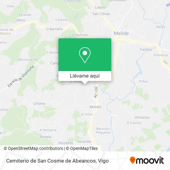 Mapa Cemiterio de San Cosme de Abeancos