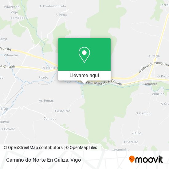 Mapa Camiño do Norte En Galiza