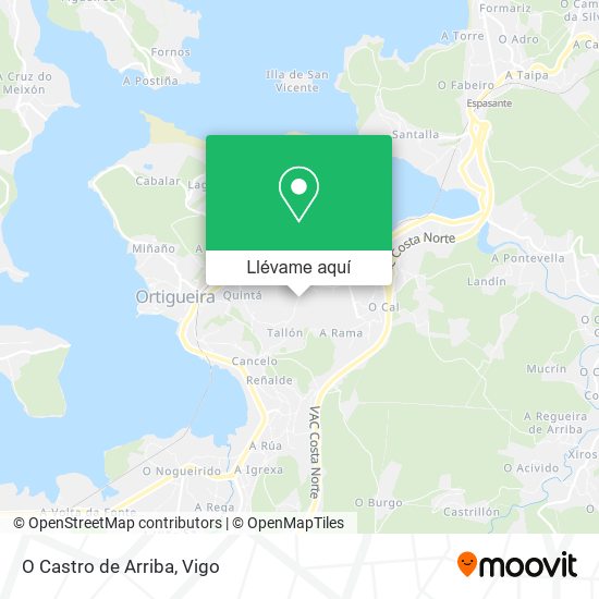 Mapa O Castro de Arriba