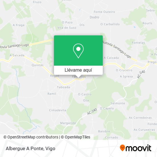 Mapa Albergue A Ponte