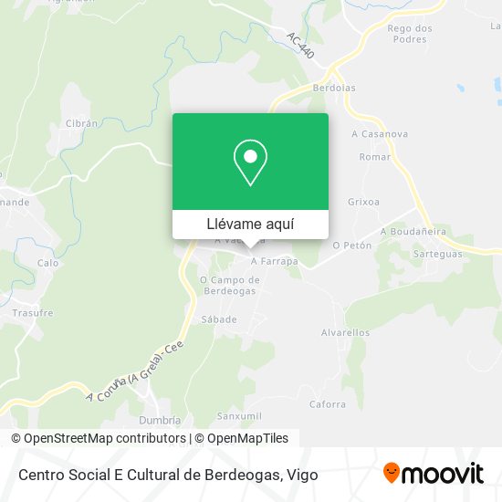 Mapa Centro Social E Cultural de Berdeogas