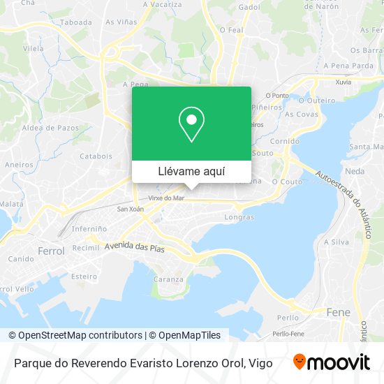 Mapa Parque do Reverendo Evaristo Lorenzo Orol