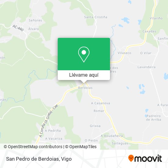 Mapa San Pedro de Berdoias
